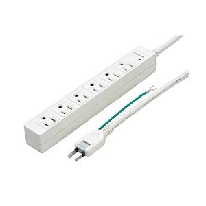 ヤザワ 3Pマグネットタップ 6個口 2m 白 Y02JKP602WH