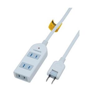 ヤザワ 雷サージ付電源タップ （2ピン式・3個口・1m・ホワイト） Y02KS301WH