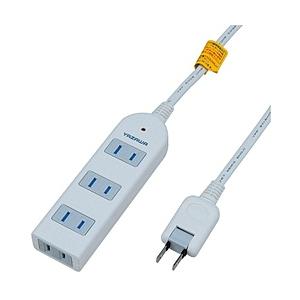 ヤザワ 雷サージ付延長コード・タップ 4個口 1m 白 Y02KS401WH 【864】