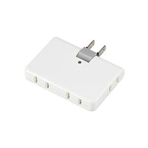 ヤザワ 強力雷ガード付4個口コーナータップ ホワイト Y02HCK400WH