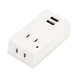 ヤザワ 雷ガード付フロントタップ型 2AC+2USB2.1A ホワイト Y02FSK400WH2U ...