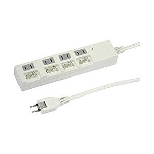 ヤザワ 節電タップ  白 YZBKS441W ［1.0m /4個口 /スイッチ付き（個別）］ 【85...