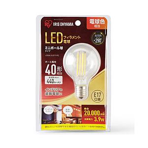 アイリスオーヤマ LEDフィラメント電球 ミニボール球タイプ LDG4L-G-E17-FC [E17...