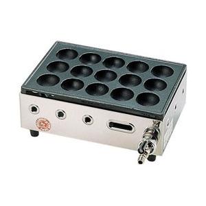 山岡金属工業 高級たこ焼器 Y-03D（15穴） LPガス ＜GTK551＞ [振込不可]