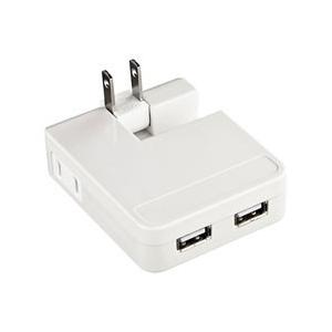 SANWA SUPPLY(サンワサプライ) iPad／iPhone／iPod対応　USB充電タップ型ACアダプタ （USB2ポート・ホワイト）　ACA-IP25W [振込不可]