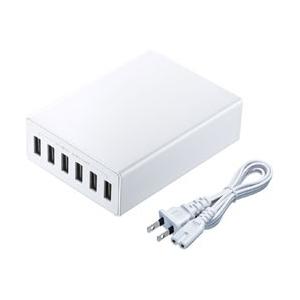 SANWA SUPPLY(サンワサプライ) USB充電器  ホワイト ACA-IP67W ［6ポート...