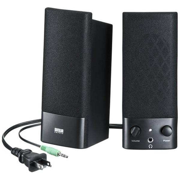 SANWA SUPPLY(サンワサプライ) MM-SPL2N3 PCスピーカー 3.5mm接続  ブ...