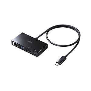 ［USB-C オス→メス HDMI / LAN / USB-A / USB-C］USB PD対応 100W ドッキングステーション   AD-ALCMHL1BK ［USB Power Delivery対応］｜y-sofmap