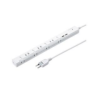 SANWA SUPPLY(サンワサプライ) スリムUSB充電機能付きタップ TAP-SLIM8U-2