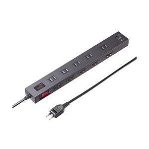 SANWA SUPPLY(サンワサプライ) 雷タップ　10個口＋USB-A+Type-C（PD20W...