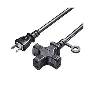 SANWA SUPPLY(サンワサプライ) 電源延長コード（3個口）   TAP-EX23-20BK