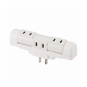 オーム電機 独立回転タップ 壁コンセント用   HS-A1250W ［直挿し /3個口 /スイッチ無...