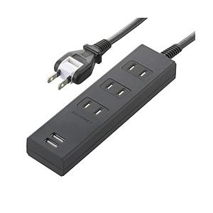 ORIGINAL BASIC USB付き電源タップ  黒 OBR-T312A-K ［1.0m /3個...