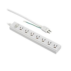 オーム電機 抜け止めOAタップアース付き3ピンプラグ対応雷ガード7個口3m   HS-TKL733P...