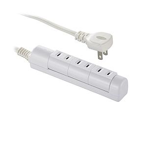 オーム電機 回転スリムタップ3口W3   HS-T31C5W3-W ［1.5m /3個口 /スイッチ...