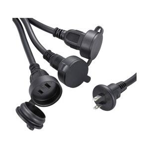 オーム電機 防雨型 フタ付作業用延長コード 三つ又 2.5m HS-EW3025F3-K [2.5m...