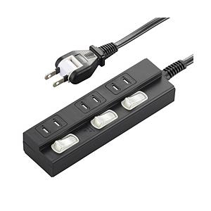 ORIGINALSELECT 節電タップ  黒 HSBK-TPK33-K ［3.0m /3個口 /ス...