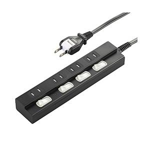 ORIGINALSELECT 節電タップ  黒 HSBK-TPK42-K ［2.0m /4個口 /ス...