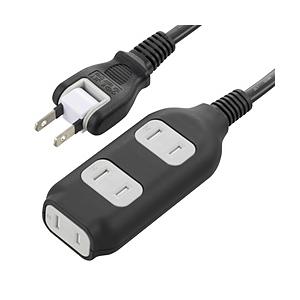 ORIGINAL BASIC コード付き安全タップ  黒 HSBK-TS31-K ［1.0m /3個...