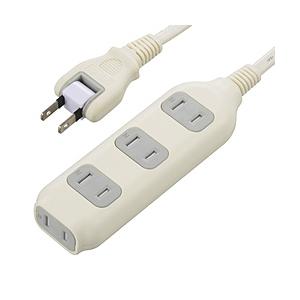 ORIGINAL BASIC コード付き安全タップ  白 HSBK-TS43-W ［3.0m /4個...