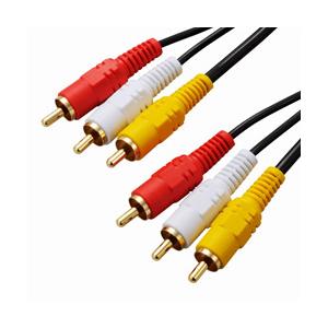 オーム電機 2m ビデオ接続コード ピンプラグ×3-ピンプラグ×3   VIS-C20R3-K ［2...