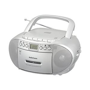 オーム電機 CDラジオカセットレコーダー シルバー RCD-590Z-S ［ワイドFM対応 /CDラ...