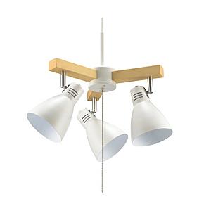 オーム電機 3灯ペンダントライト  ホワイト LT-YN30AW-W ［E26］