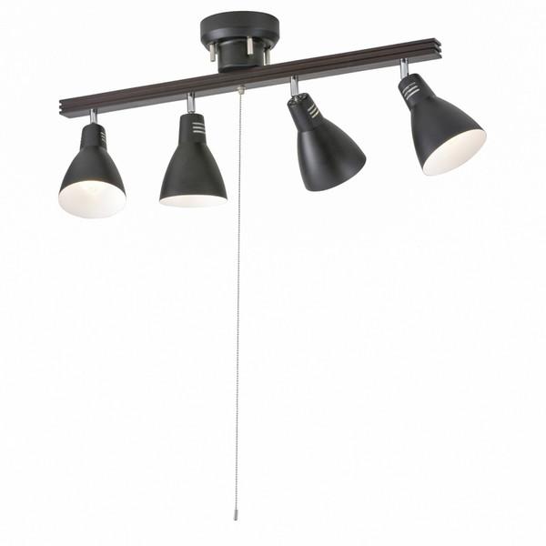 オーム電機 4灯シーリングライトブラック電球別売   LT-YN40AW-K ［リモコン無 /E26...