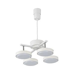 オーム電機 LED4灯ペンダントライト ホワイトウッド   LT-YLP4RC-W ［8畳 /電球色...