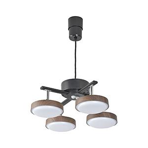 オーム電機 LED4灯ペンダントライト ダークブラウン   LT-YLP4RC-K ［8畳 /電球色...