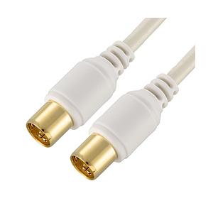 オーム電機 1.0m TV接続ケーブル 4K8K 2C I-I型   ANT-C1S2SS-W