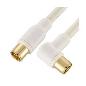 オーム電機 3.0m TV接続ケーブル 4K8K 4C I-L型   ANT-C3S4SL-W