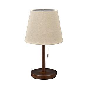 オーム電機 テーブルスタンド 木製  ブラウン TT-YN26MAW-T