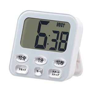 オーム電機 時計付き大画面デジタルタイマー  ブルー COK-T141-A
