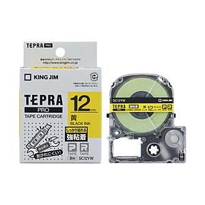 キングジム SC-12YW （テプラPROテープカートリッジ  黄テープ/黒文字/12mm） 【86...