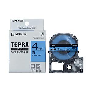 キングジム SC-4B （テプラPROテープカートリッジ  青テープ/黒文字/4mm）