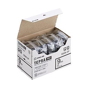 キングジム 白ラベルテープ 「テプラPRO」（白テープ/黒文字/9mm幅・5個パック）　SS9K-5...