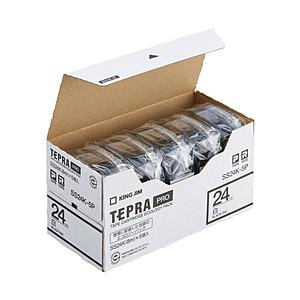キングジム SS24K-5P　白ラベルテープ 「テプラPRO」（白テープ/黒文字/24mm幅・5個パ...