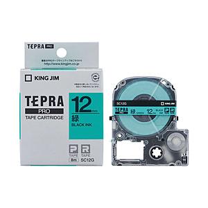 キングジム SC-12G （テプラPROテープカートリッジ  緑/黒文字 12mm）