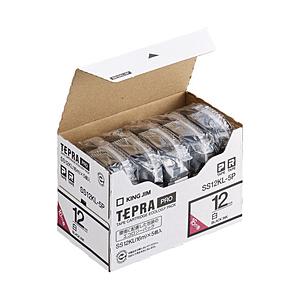 キングジム SS12KL-5P （テプラPRO テープカートリッジ/白ラベル/黒文字/12mm/5本...