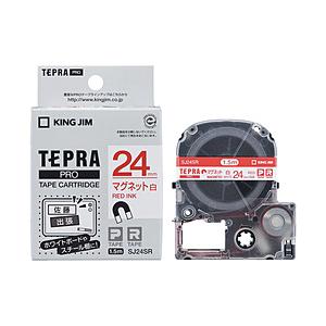 キングジム テプラ マグネットテープ （白テープ／赤文字／24mm幅） SJ24SR