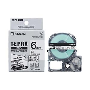 キングジム テプラ きれいにはがせるラベルテープ （白テープ／黒文字／6mm幅） SS6KE