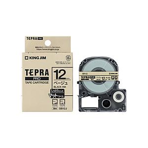 キングジム テプラPROテ−プ　マットベ−ジュ／黒文字  マットベージュ SB12J ［黒文字 /1...