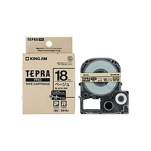 キングジム テプラPROテ−プ　マットベ−ジュ／黒文字  マットベージュ SB18J ［黒文字 /1...