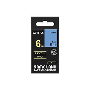 CASIO(カシオ) XR-6BU ネームランド （スタンダードテープ/6mm幅/青テープ/黒文字）