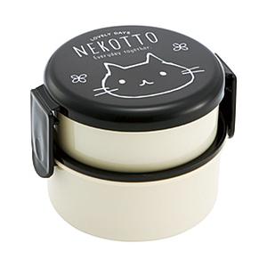 スケーター ねこっと 丸型ランチボックス2段   ONWR1