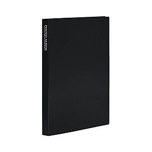 セキセイ フォトアルバム（高透明）（KG・ポストカードサイズ80枚収容／ブラック）　KP-80P-B...