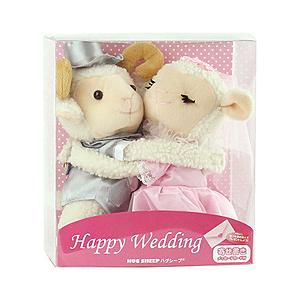 セキセイ ハグシープ　ウェディング  グレー×ピンク HUG-80GP-00