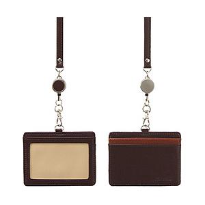 セキセイ BP-5703 リール付き IDカードホルダー  ブラウン