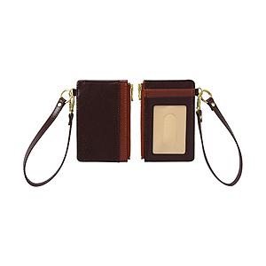 セキセイ BP-5704 ファスナーポケット付き　パスケース  ブラウン